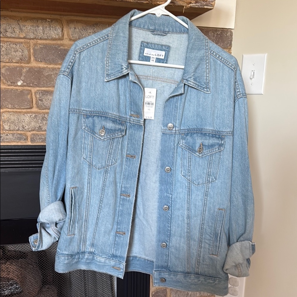 LOFT Light Blue Oversized Denim Jacket